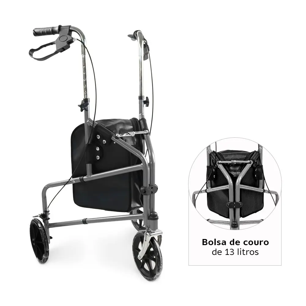 Andador Dobrável 3 Rodas D11 Suporta até 100 kg Dellamed, da Dellamed, foto 5