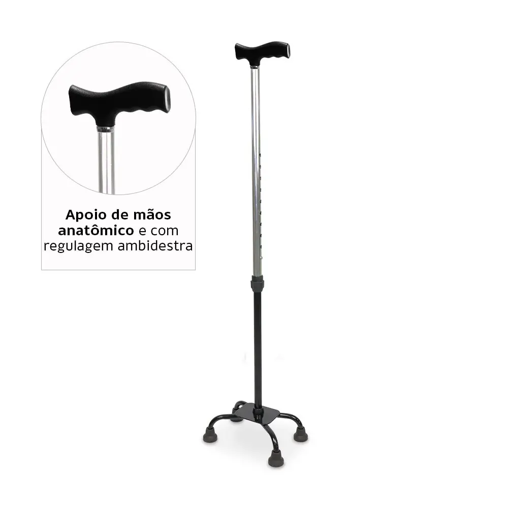 Bengala 4 Pontas com Regulagem de Altura até 90 Kg D9 Dellamed, da Dellamed, foto 3