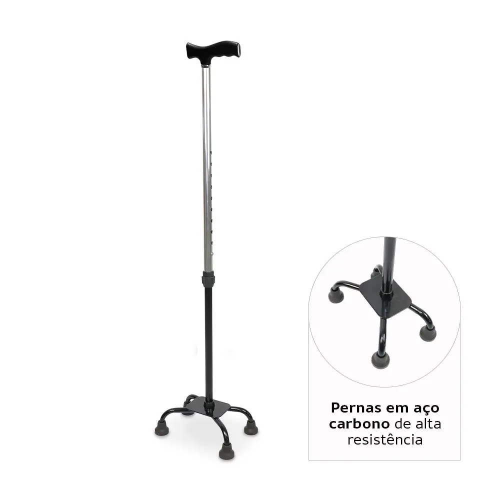Bengala 4 Pontas com Regulagem de Altura até 90 Kg D9 Dellamed, da Dellamed, foto 4