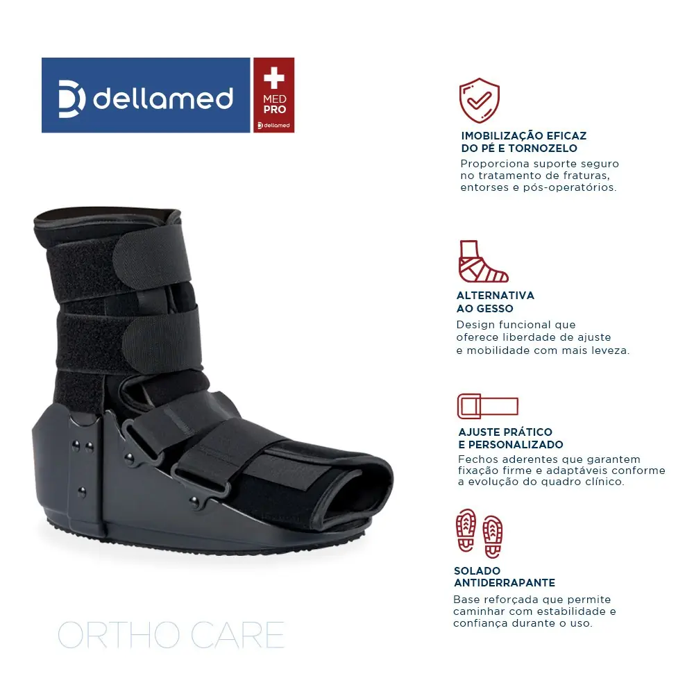 Bota Ortopédica Imobilizadora Curta em Alumínio Ortho Care Dellamed, da Dellamed, foto 2