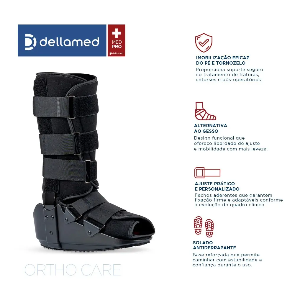 Bota Ortopédica Imobilizadora Longa em Alumínio Ortho Care Dellamed, da Dellamed, foto 2