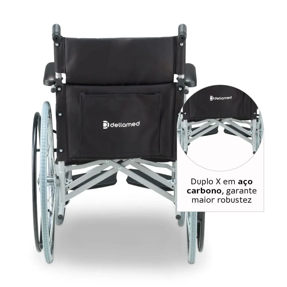 Cadeira de Rodas Dobrável em Aço D100 Dellamed, até 120 Kg, da Dellamed, foto 4