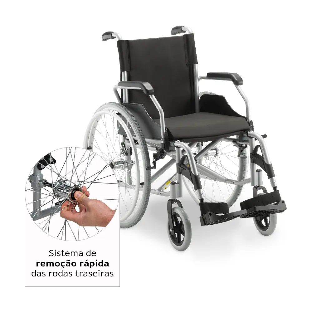 Cadeira de Rodas em Alumínio Dobrável D600 Dellamed, até 120 Kg, da Dellamed, foto 7
