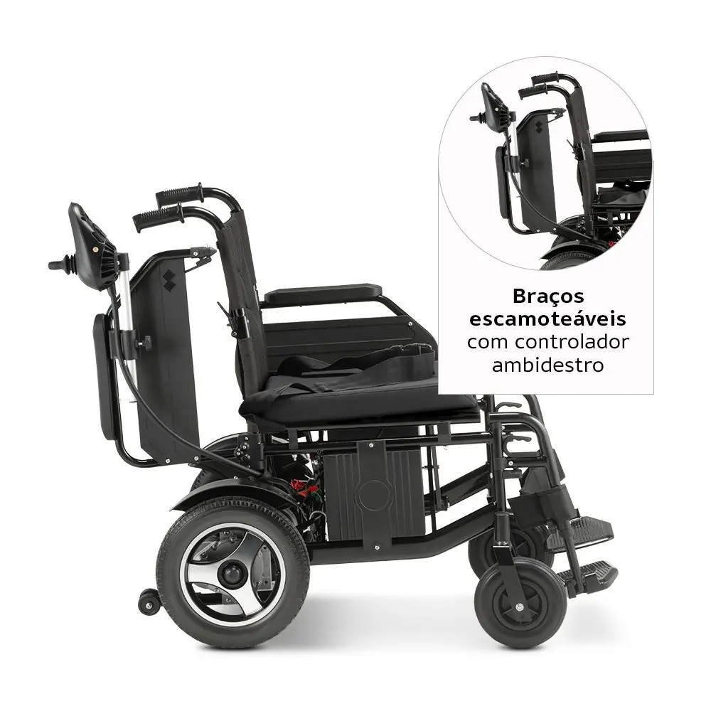 Cadeira de Rodas Motorizada Dobrável até 120 kg Assento de 48 cm D800 com Apoio de Cabeça Dellamed, da Dellamed, foto 6