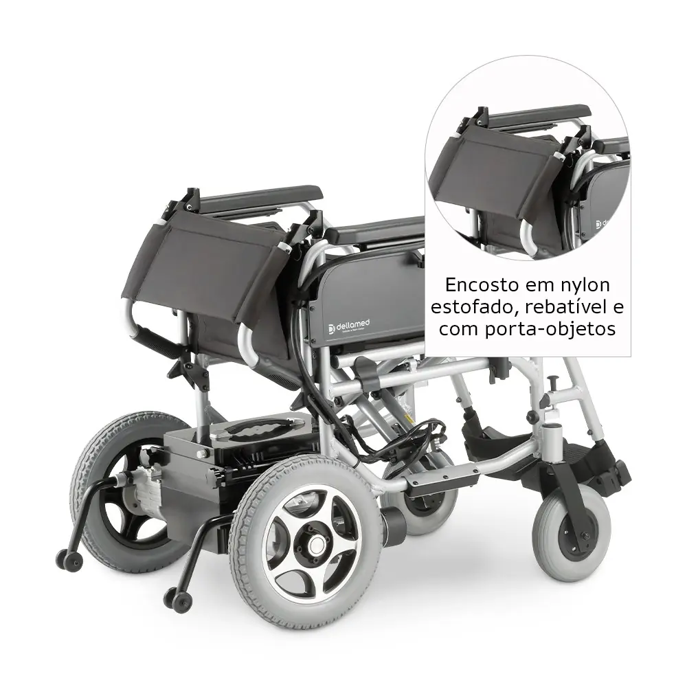 Cadeira de Rodas Motorizada em Alumínio Dobrável até 135 Kg Assento de 44 cm D900 Dellamed, da Dellamed, foto 6