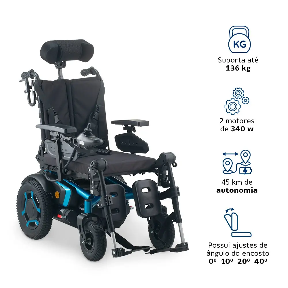 Cadeira de Rodas Motorizada Optimus Med Dellamed, assento ajustável, até 136kg, da Dellamed, foto 2