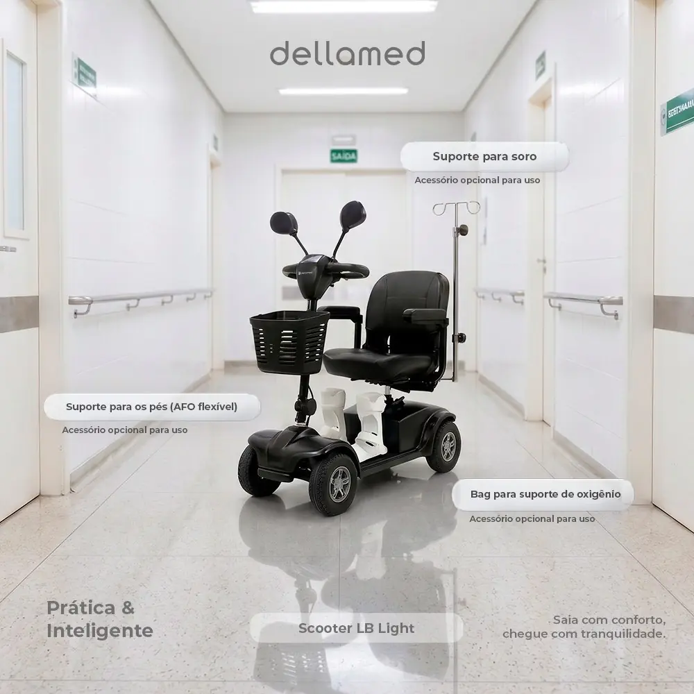 Cadeira Motorizada Scooter Médica LB Light Dellamed até 136kg, da Dellamed, foto 2
