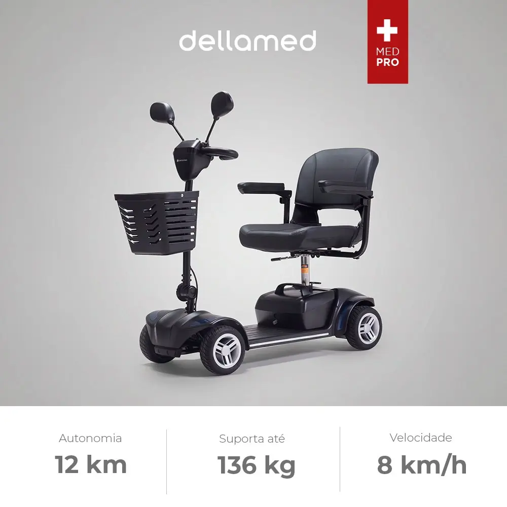 Cadeira Motorizada Scooter Médica LB Light Dellamed até 136kg, da Dellamed, foto 3