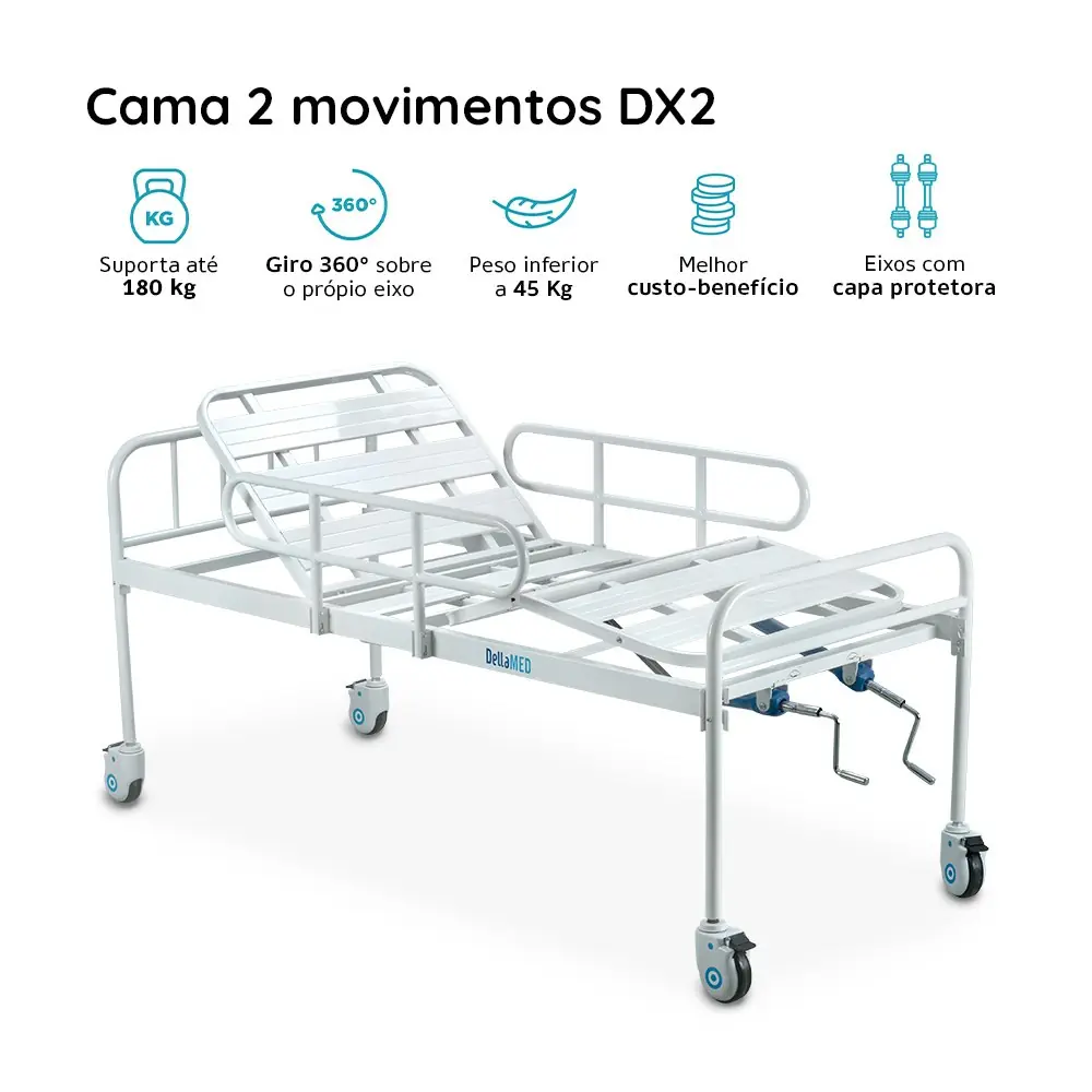 Cama Hospitalar DX2 2 Movimentos até 180 Kg Dellamed, da Dellamed, foto 2