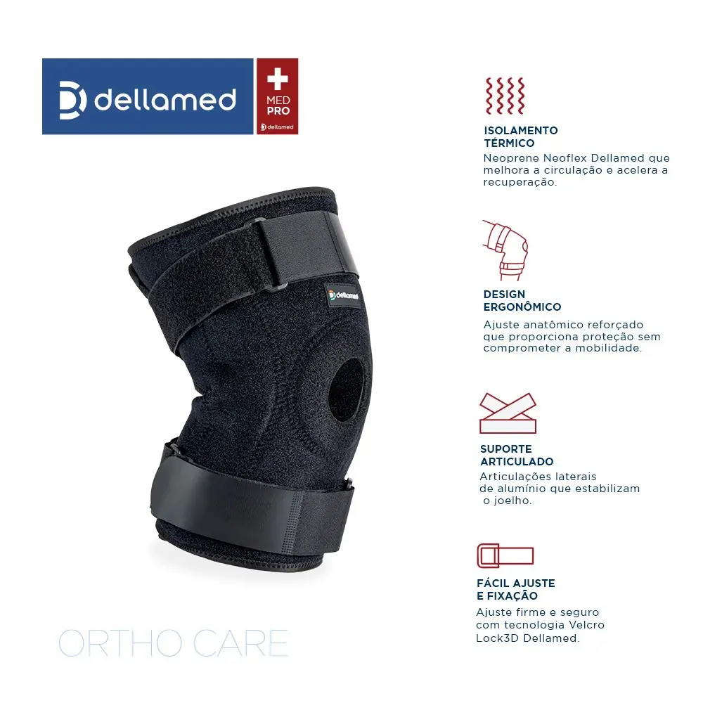 Joelheira Articulada Ajustável Ortho Care Dellamed, da Dellamed, foto 2