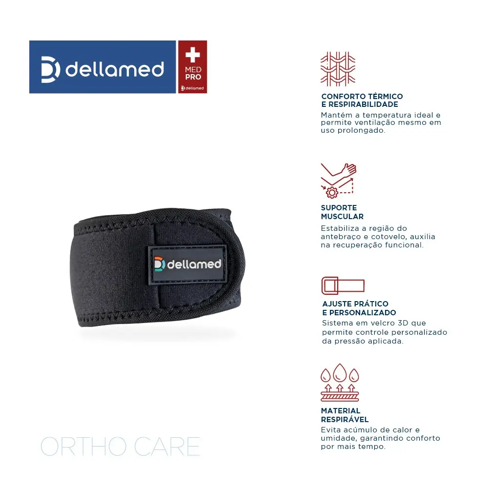 Tennis Elbow Dellamed com Neoprene Ajustável, Coxim Interno e Conforto Extremo, da Dellamed, foto 2