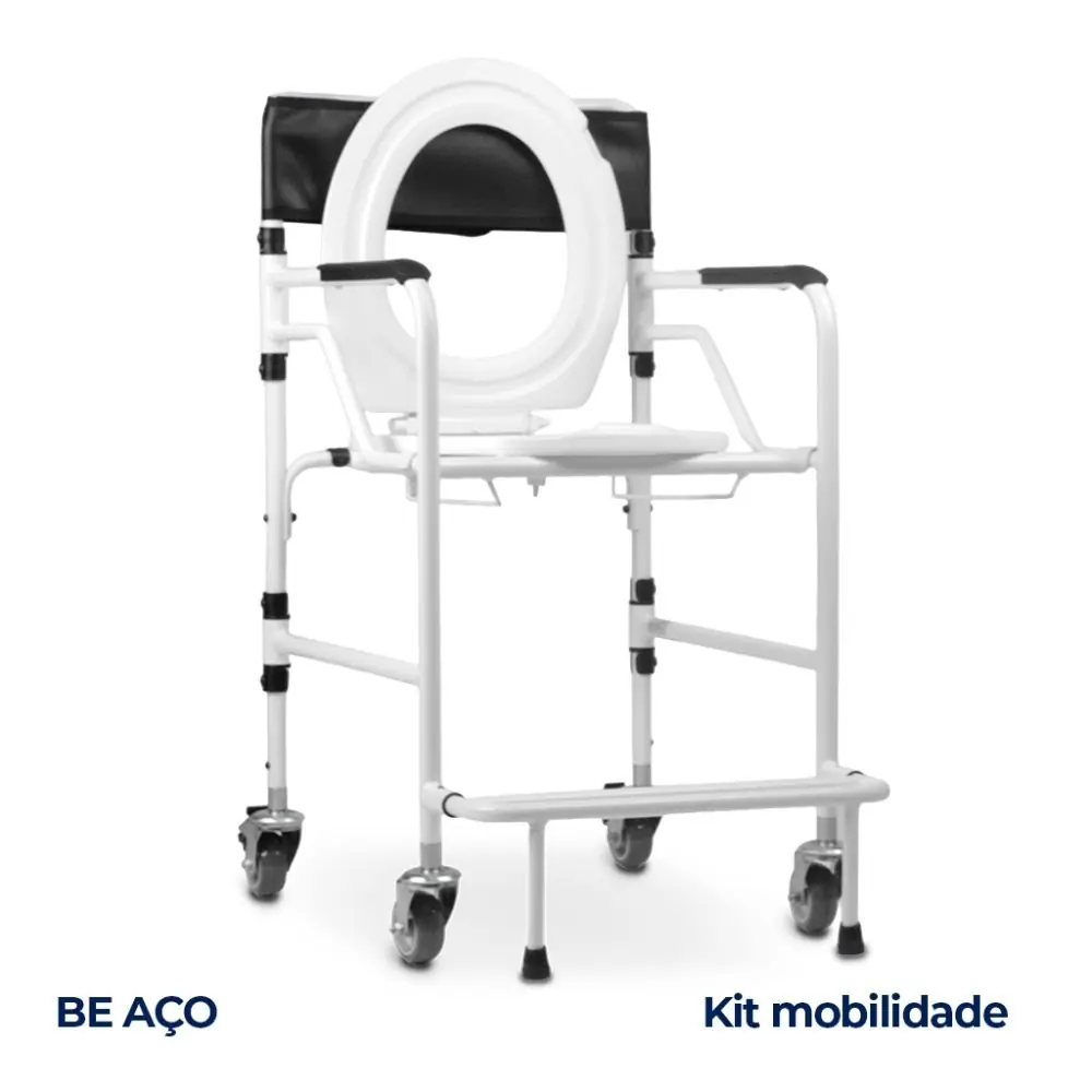 Kit Mobilidade: Cadeira de Rodas K2 Prata + Cadeira de Banho BE Branca, da Ortobras, foto 4
